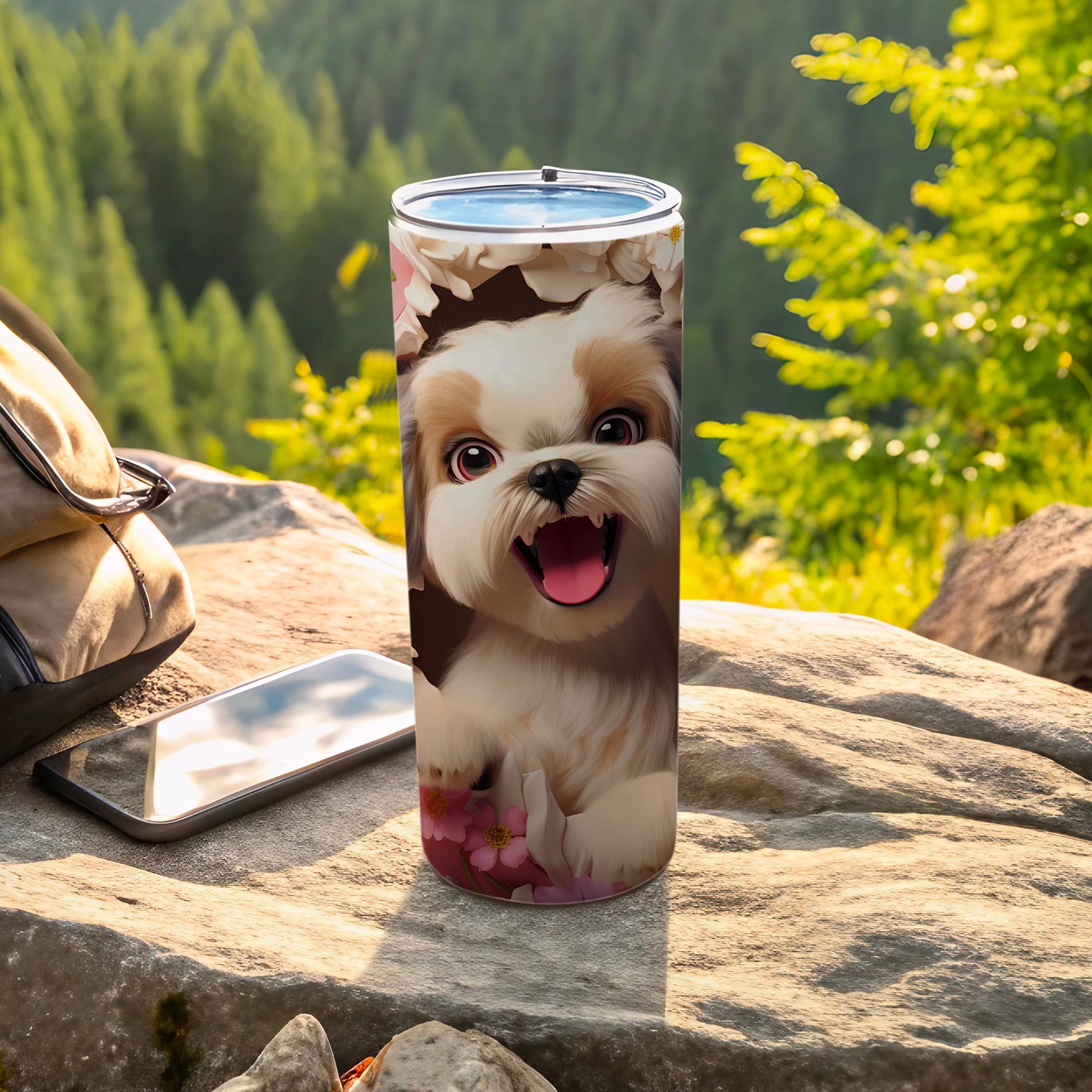 Adorable Smiling Puppy Flower Graphic Tumbler product type
Dog
Puppy
ShihTzu
CuteDog
HappyDog
SmilingDog
FloralDesign
FlowerPrint
PinkFlowers
Tumbler
Drinkware
PetLover
AnimalPrint
BeverageCup
OutdoorGear
TravelTumbler
GiftDog
UniqueCup
PetPortrait
DogArt