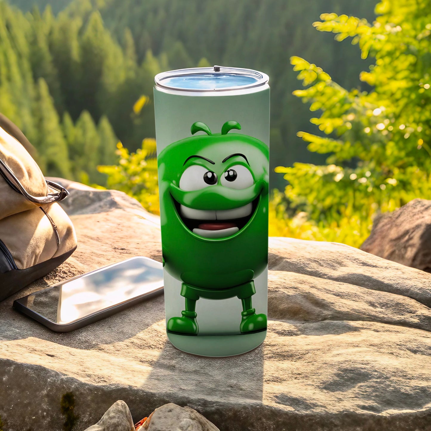 Green Cartoon Character Insulated Beverage Tumbler