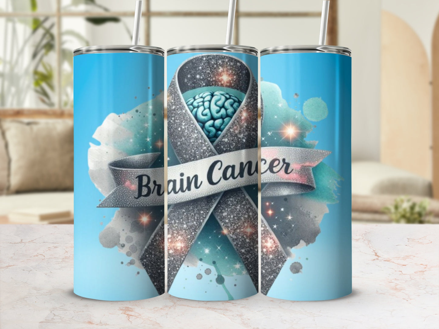 Brain Cancer Awareness Design Insulated Tumbler