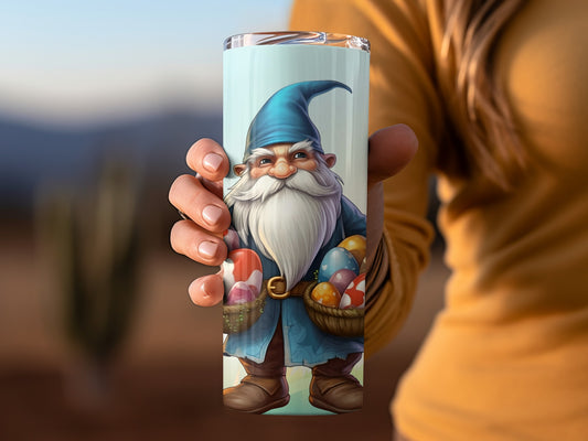 Adorable Gnome Design Holding Easter Eggs Tumbler