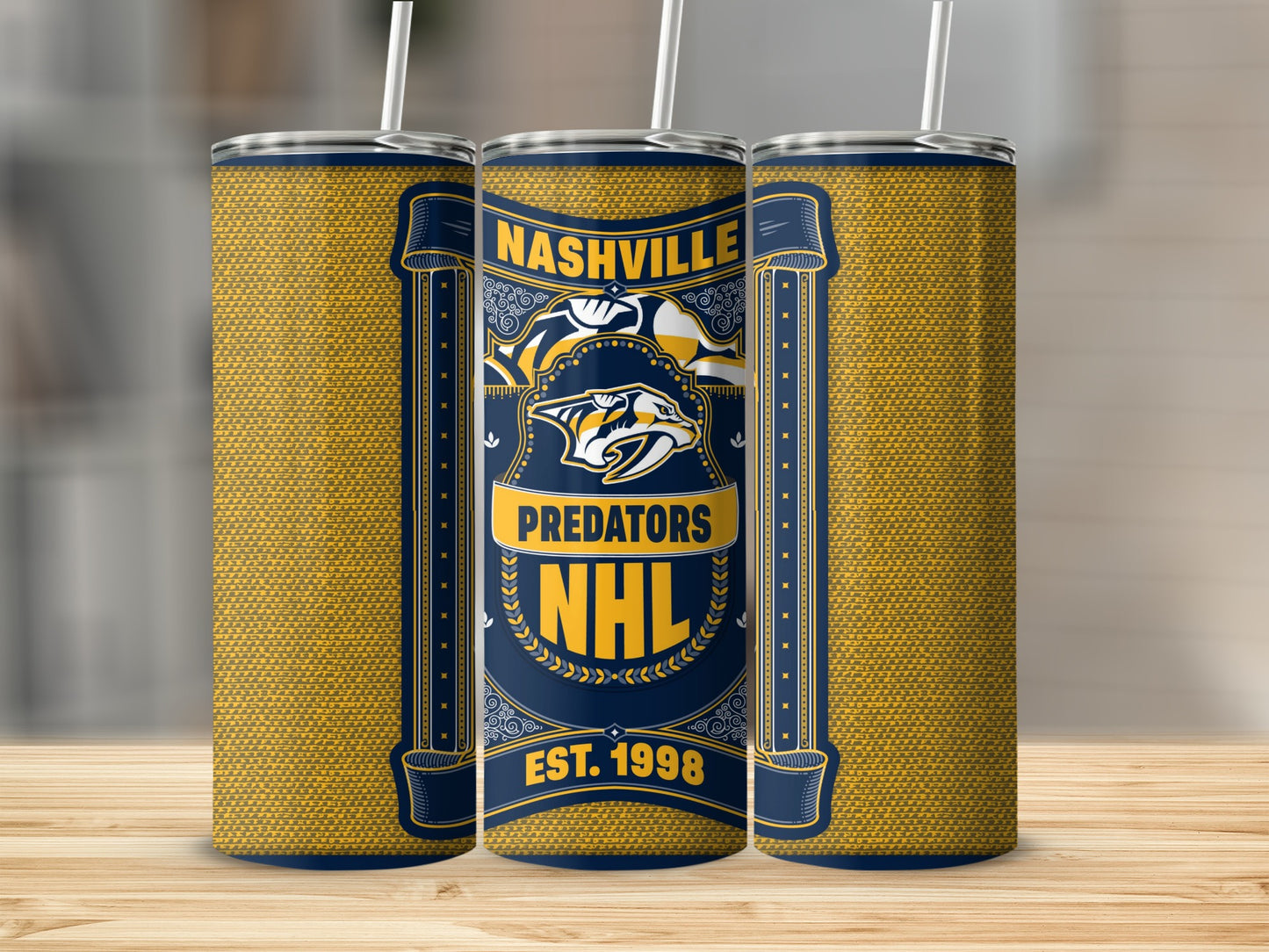 Nashville Predators NHL Est 1998 With Emblem Graphic Tumblers