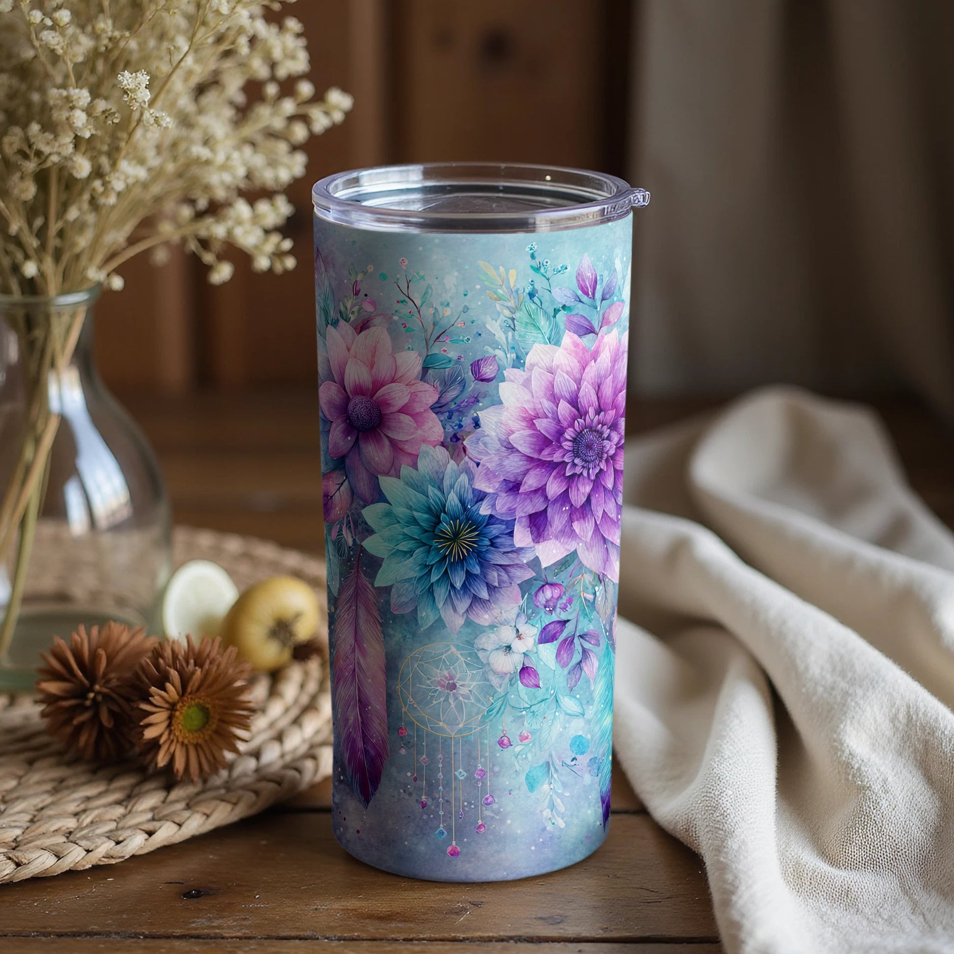 Floral Dream Catcher Insulated Tumbler Product
