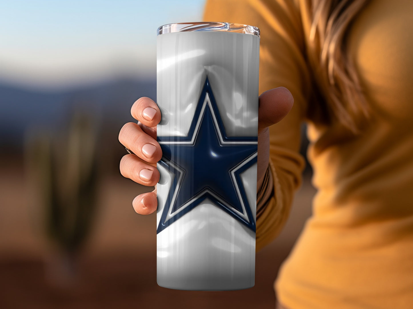 Dallas Cowboys Star Logo on White Background Tumblers
