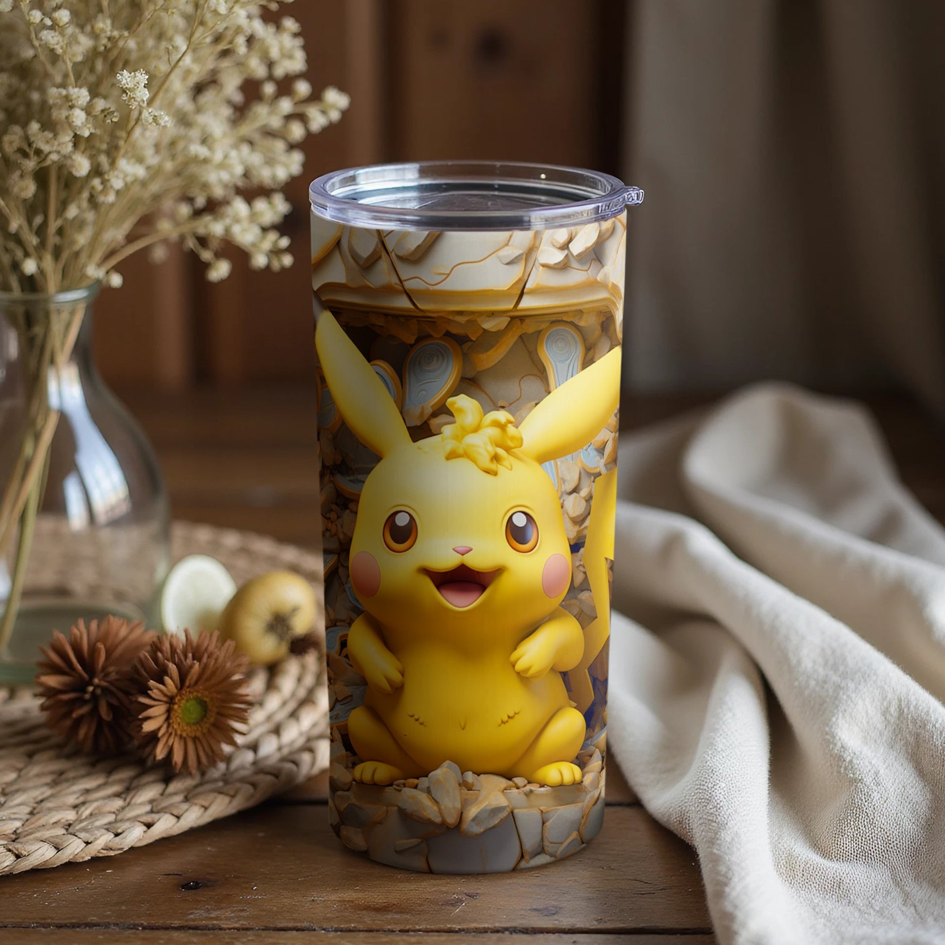 Cute Pikachu Inspired Decorative Tumbler for Drinks