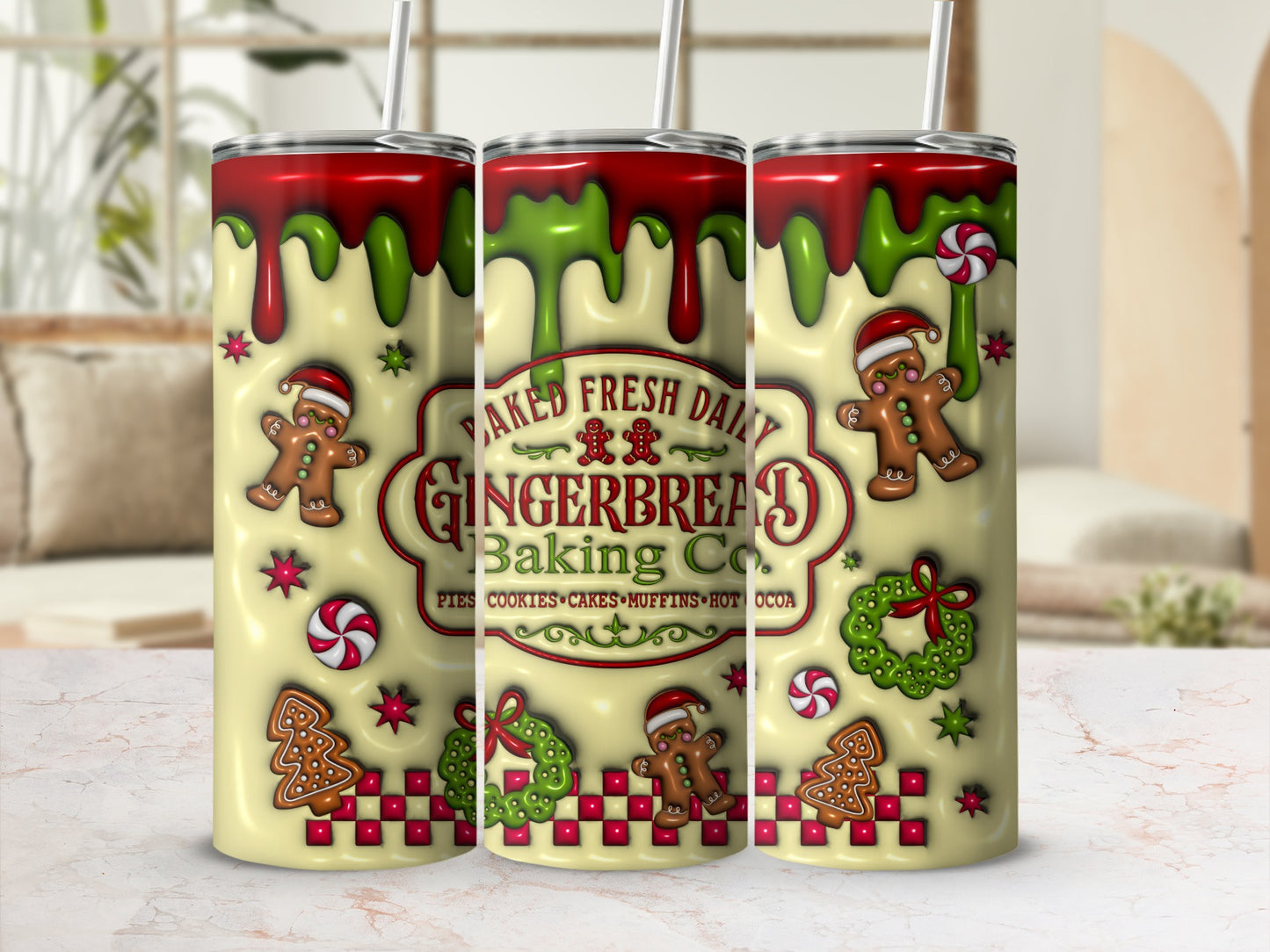 Gingerbread Baking Co Christmas festive tumbler
