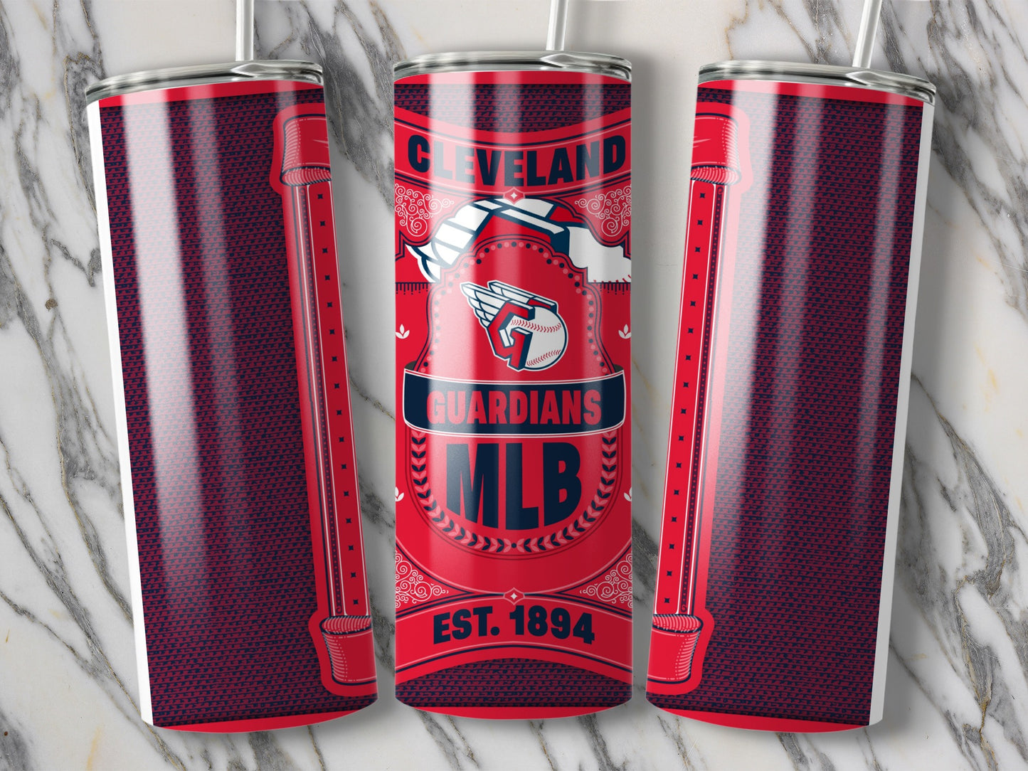 Cleveland Guardians MLB Est 1894 Design Print Tumbler