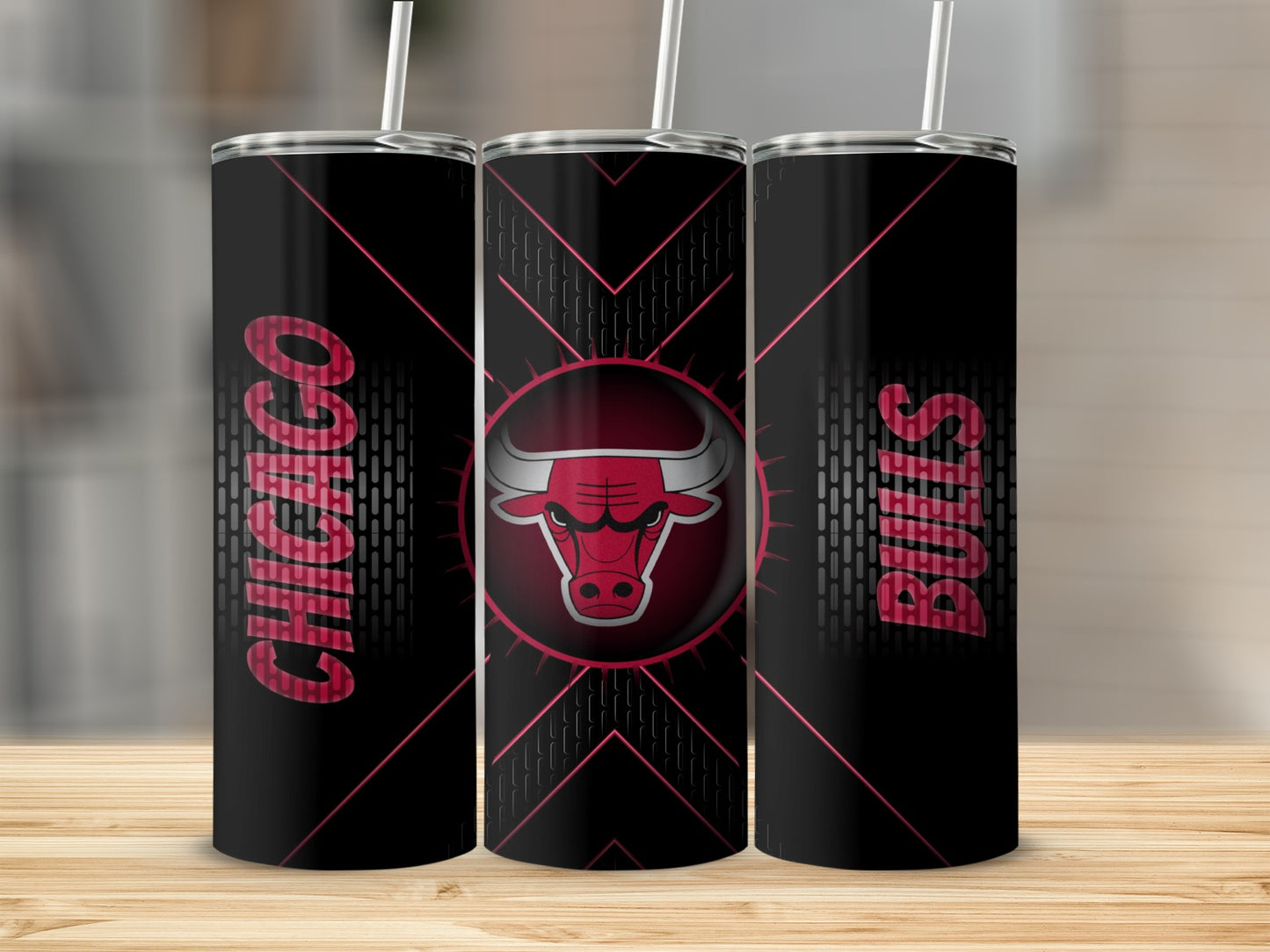 Chicago Bulls Logo Stylish Dark Tumblers