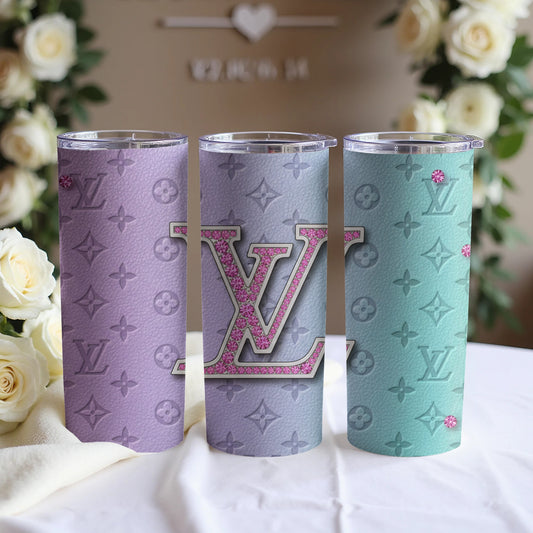 Stylish Floral Monogram Tumbler Cups for Trendy Sips