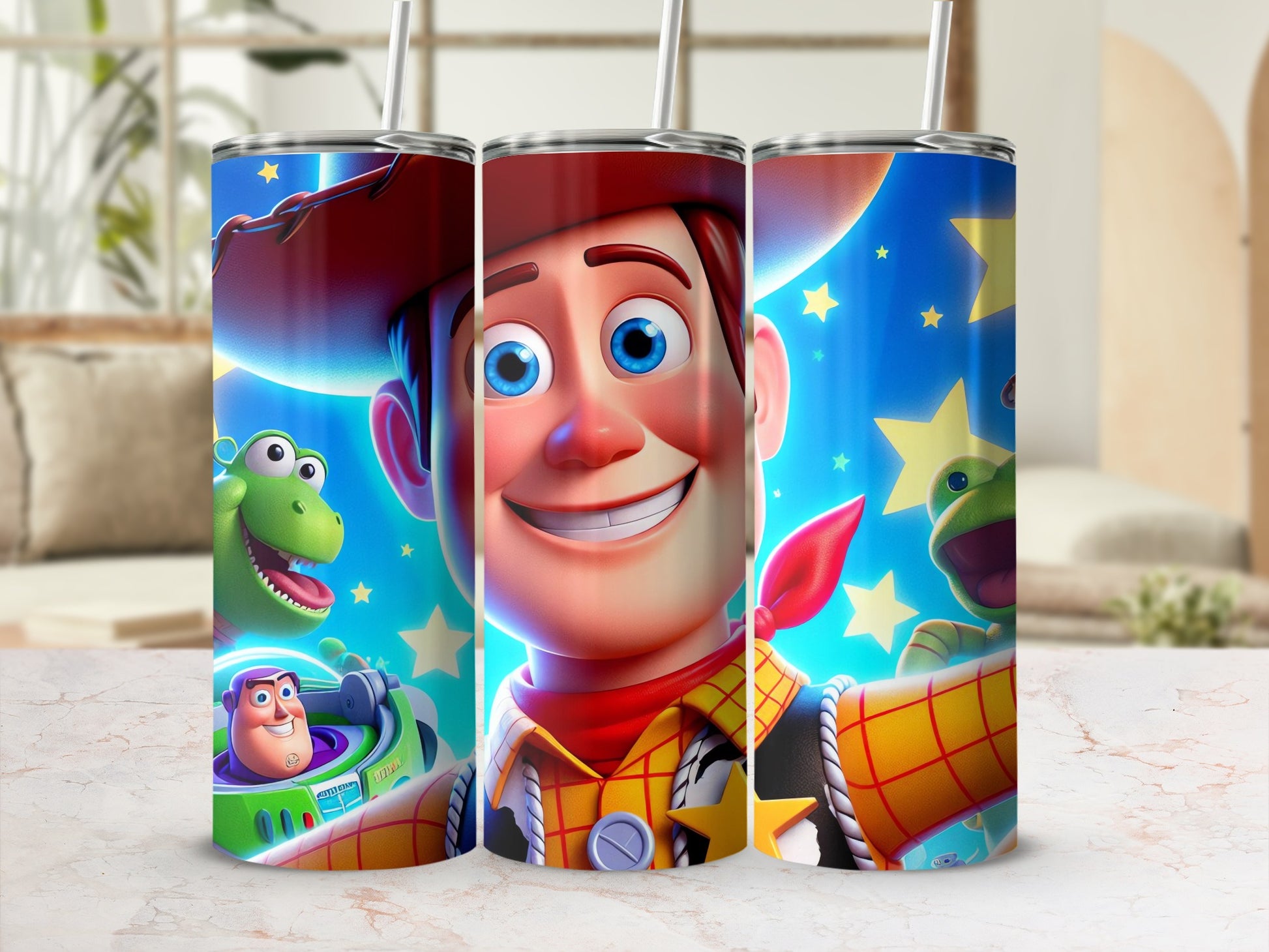 Colorful Toy Character Tumbler Upbeat and Fun Drinkware