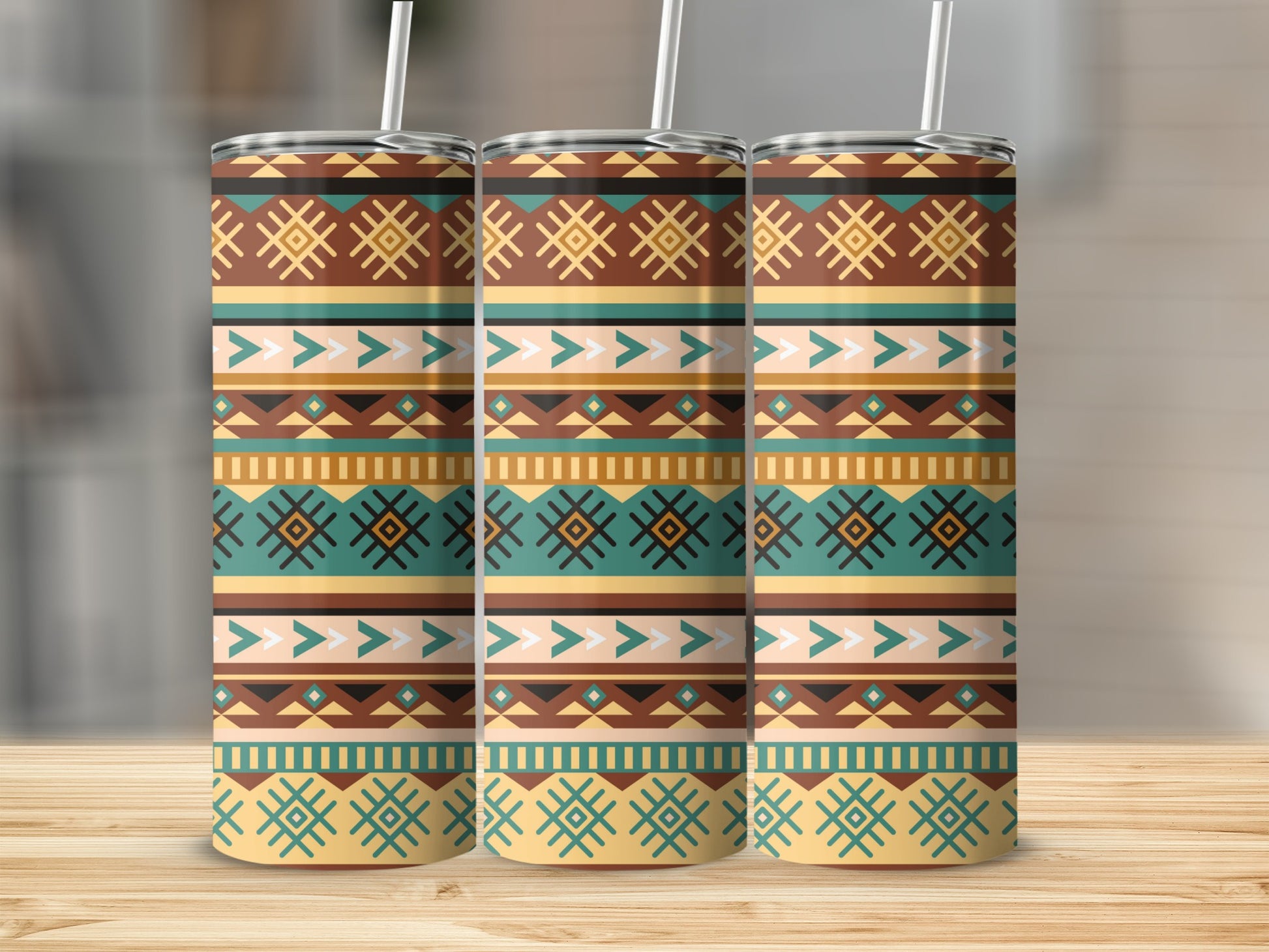 Colorful Geometric Pattern Design Tumbler Product