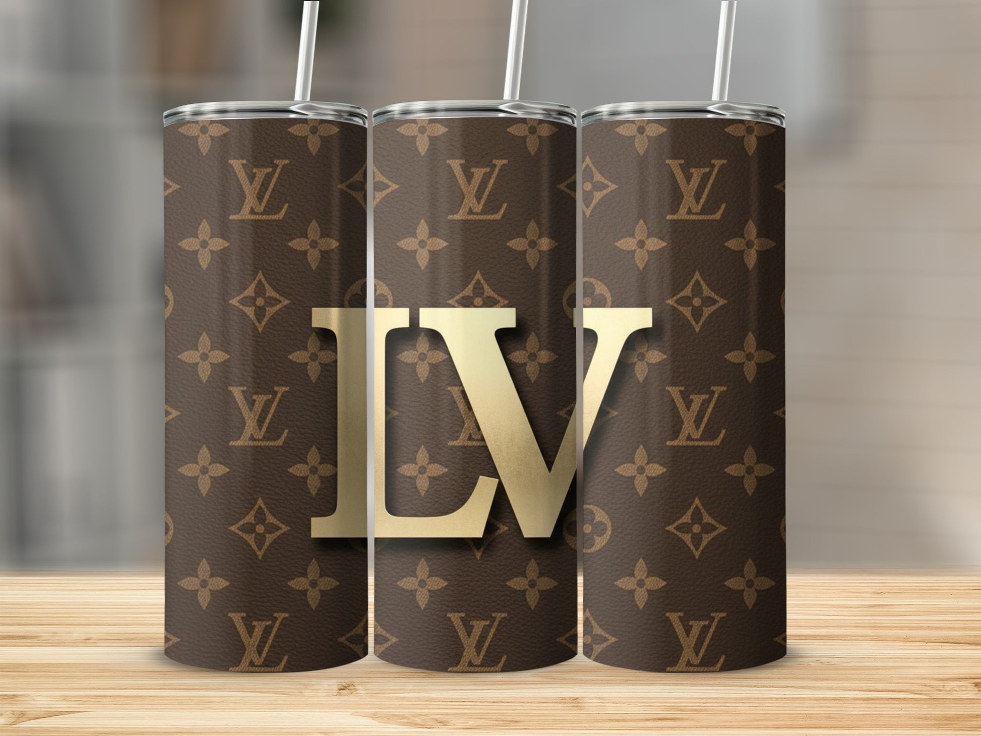 Chic Designer Inspired Floral Pattern Tumbler