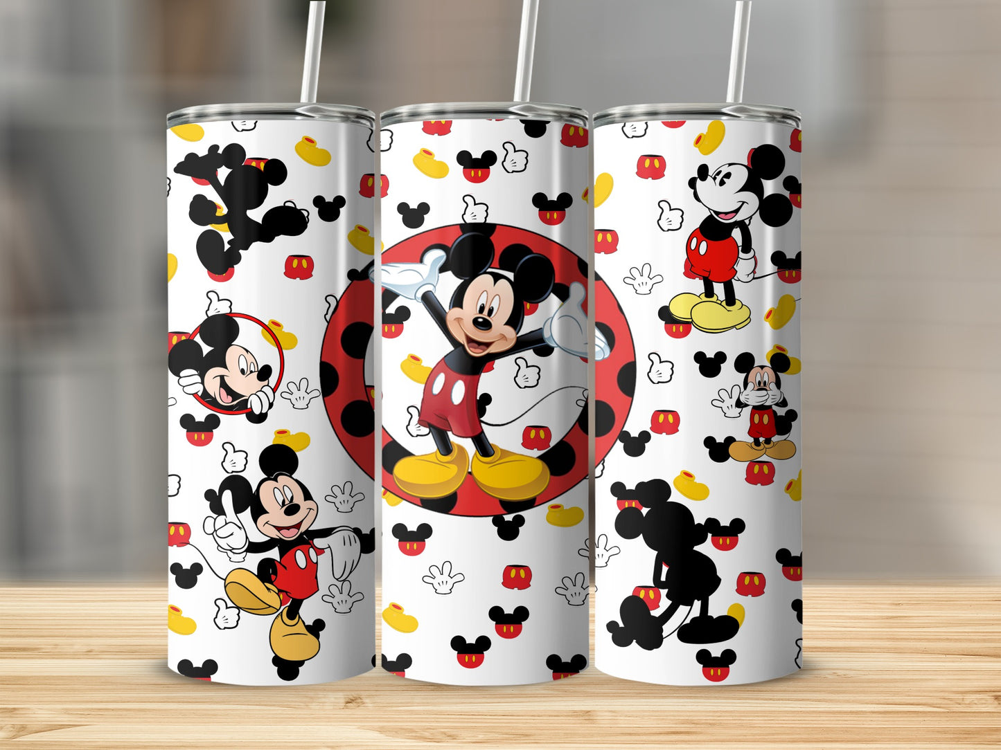 Mickey Mouse Patterned Drink Tumblers