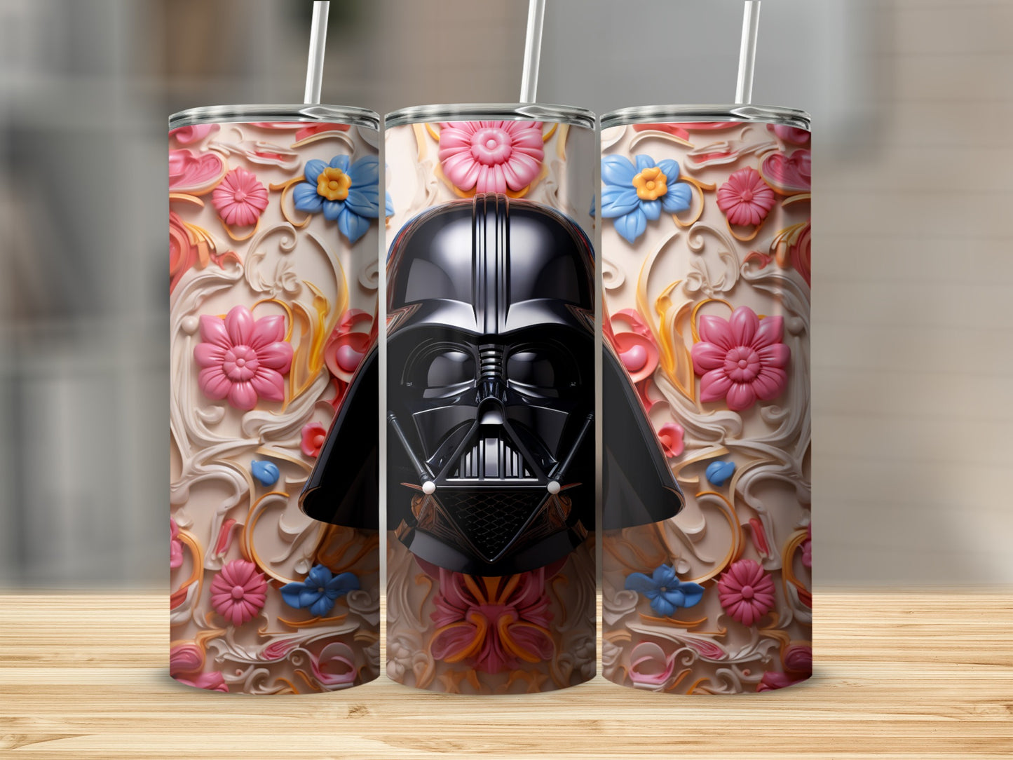Floral Pattern Disney Villain Tumbler Cup