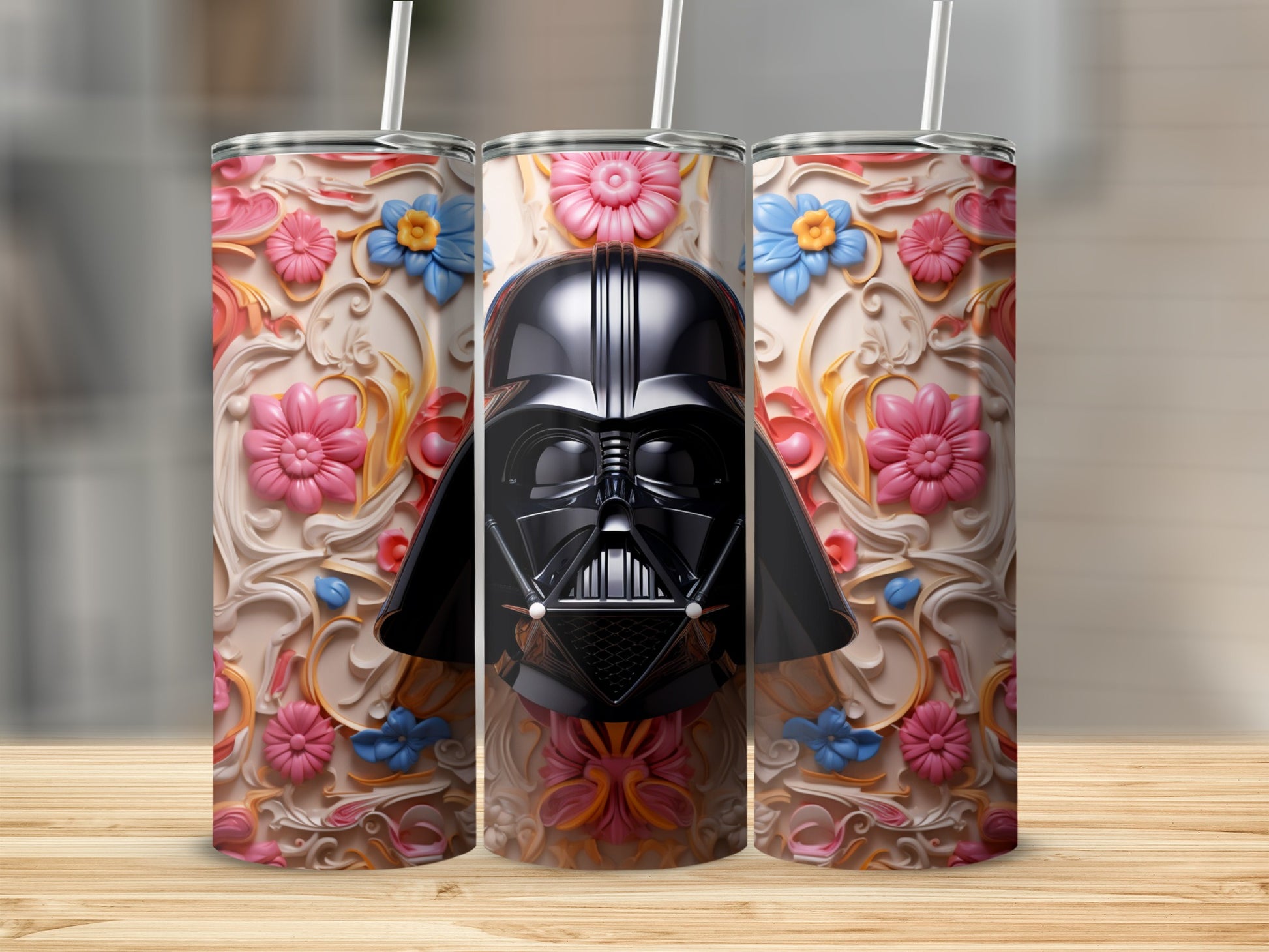 Floral Pattern Disney Villain Tumbler Cup