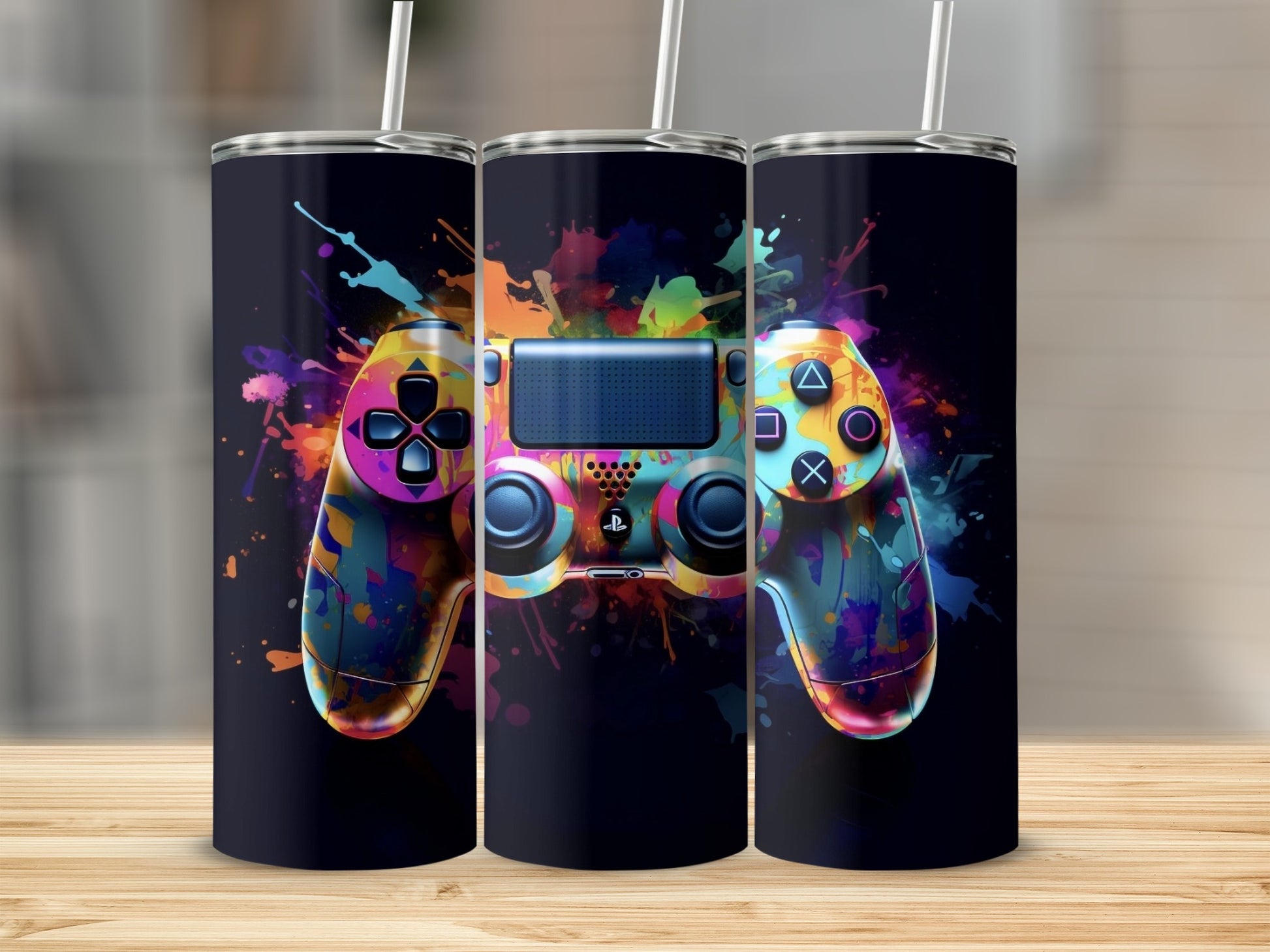 Colorful Gaming Controller Design Tumbler