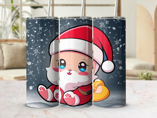 Cute Santa Claus with Snowflakes Tumbler Christmas Gift