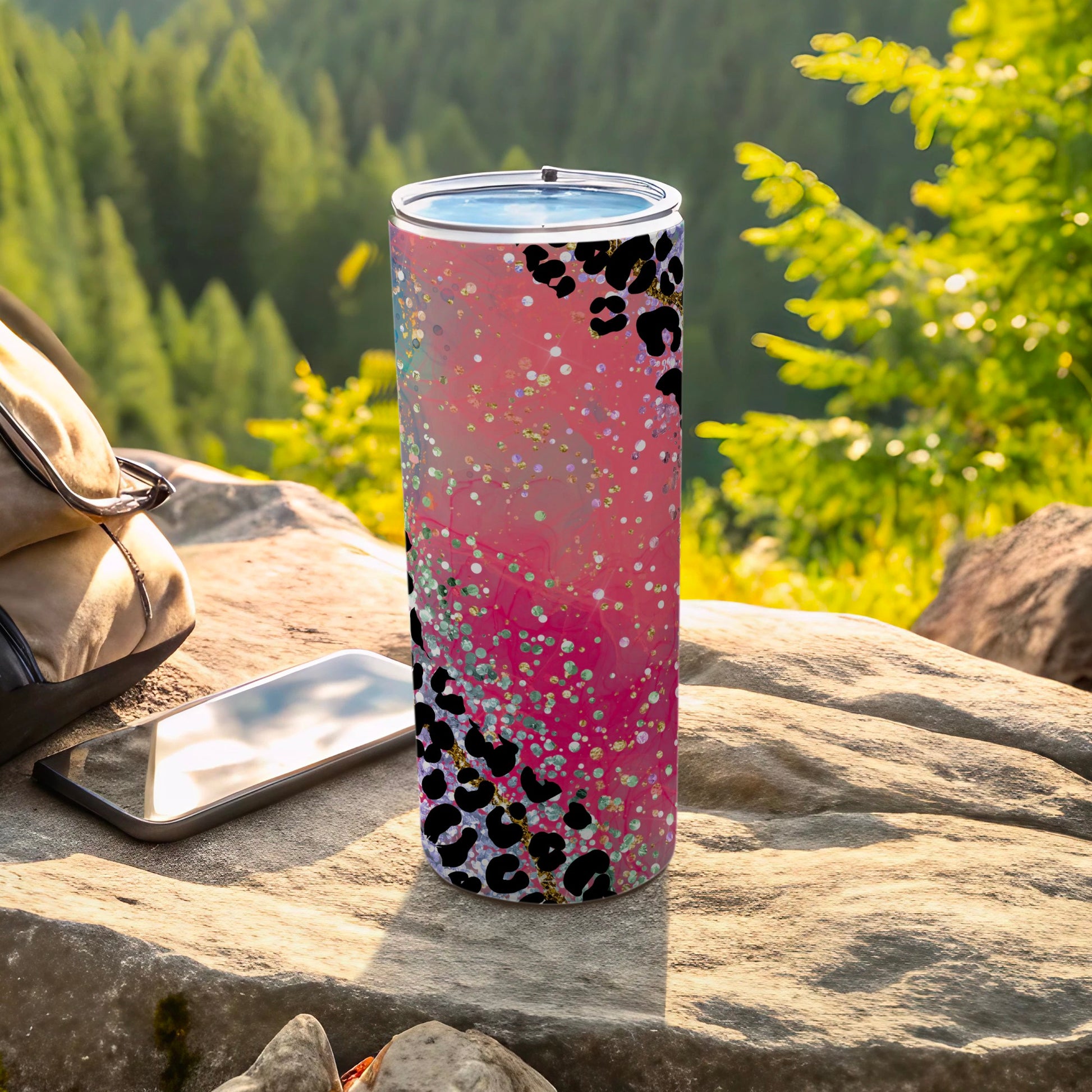 Vibrant Pink and Leopard Print Insulated Tumbler