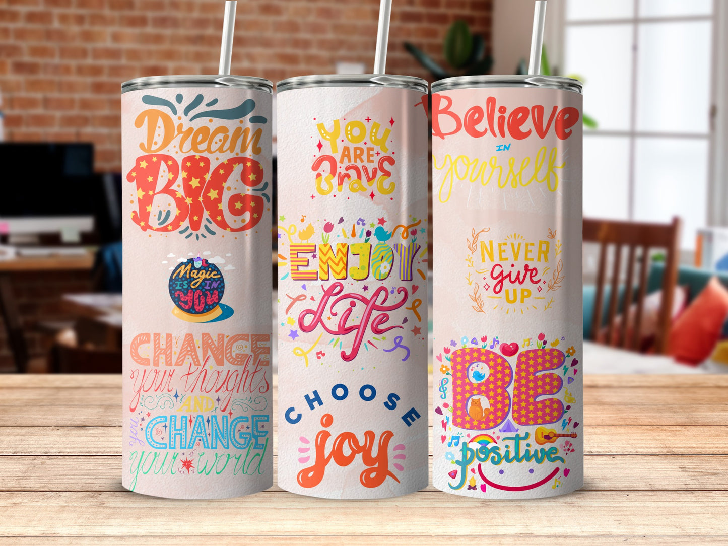 Motivational Inspiring Quotes Tumbler Bundle Set