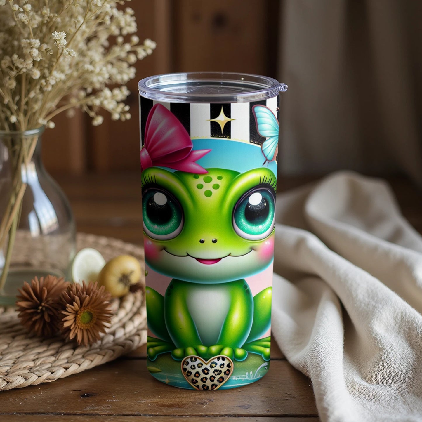 Cute Frog Design with Butterfly Tumbler Cup Product