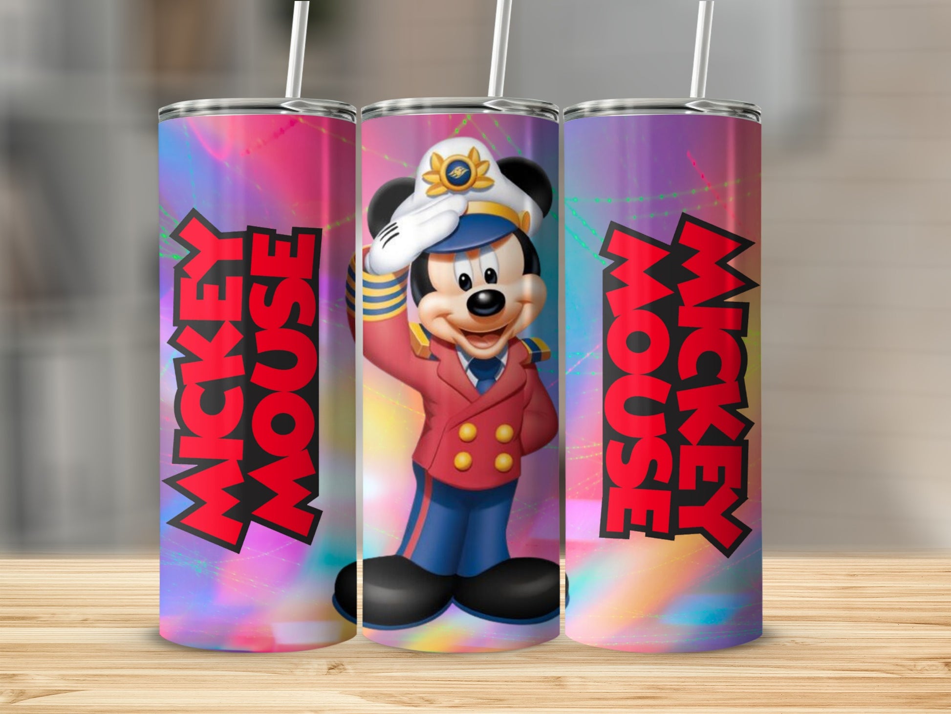 Captain Mickey Mouse Insulated Tumbler with Straw