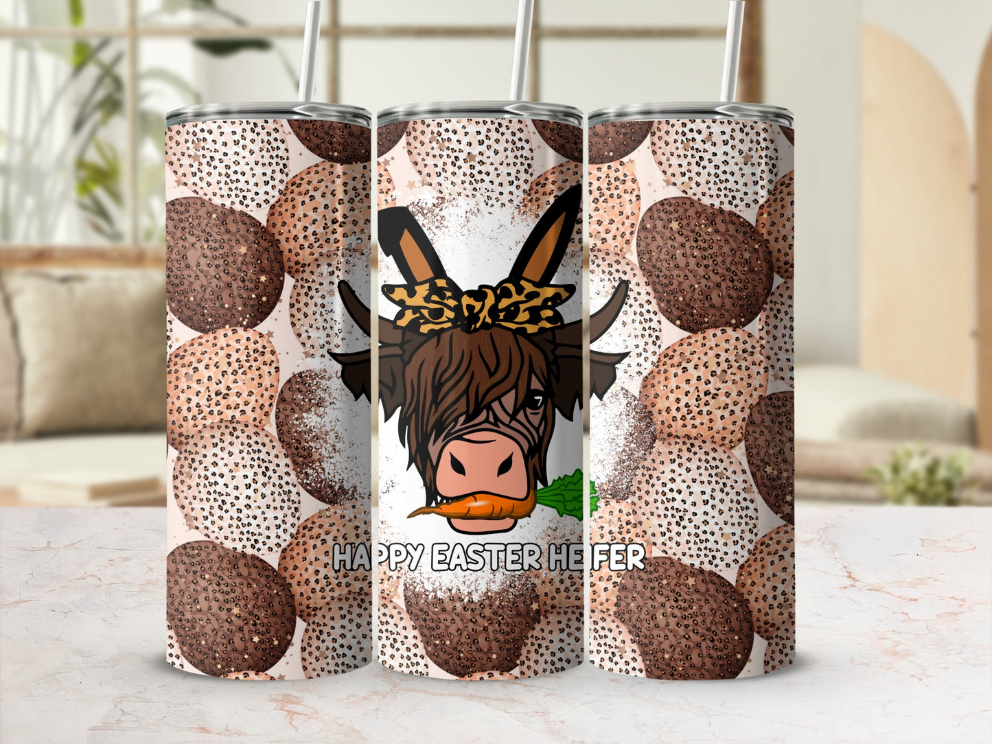 Happy Easter Heifer Leopard Print Cow Bunny Ears product type