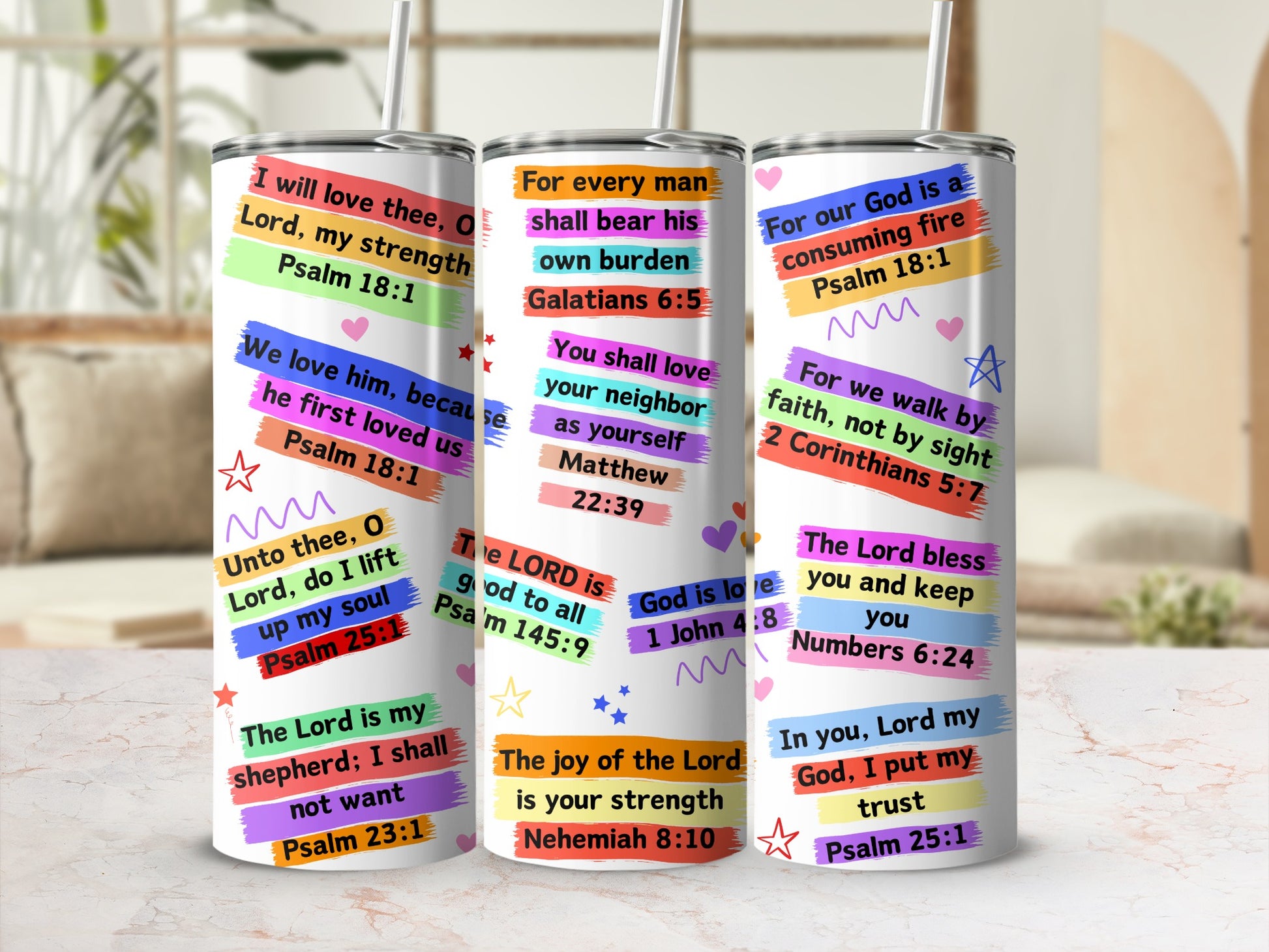 Personalized Scripture Insulated Tumbler With Straw