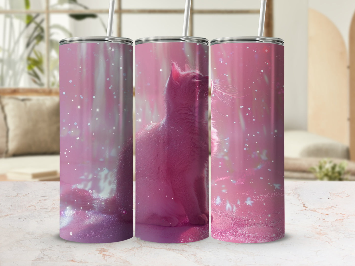 Pink Cat Sparkle Design Dreamy Vibrant Tumbler product type