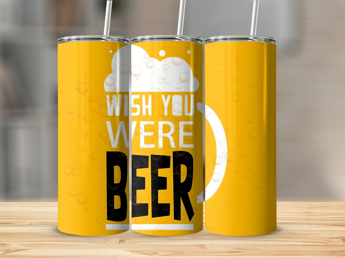 Wish You Were Beer Design Tumbler Cup Product