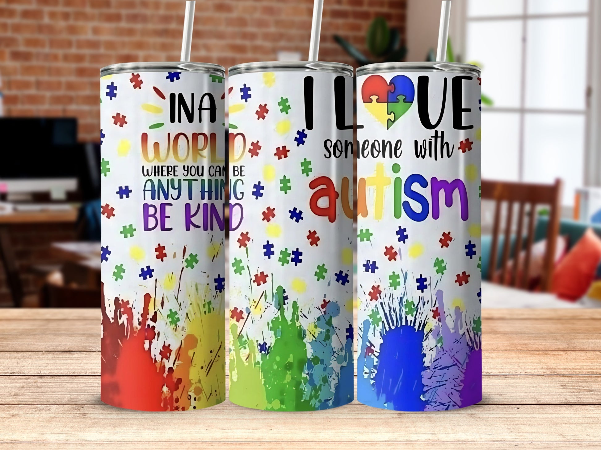 Colorful Autism Awareness Tumbler for Showing Love