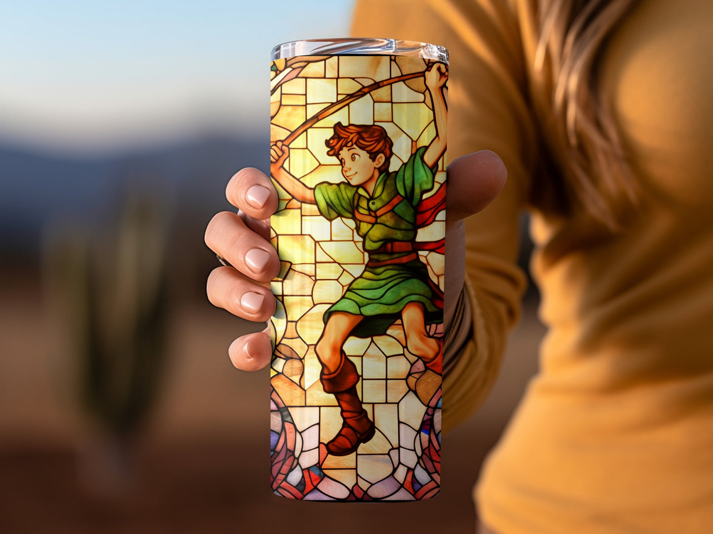 Stained Glass Boy Design Travel Mug for Coffee Lovers