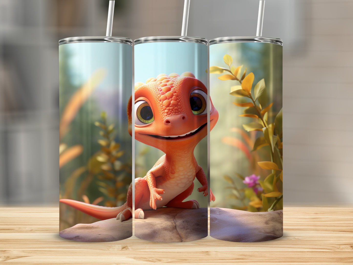 Adorable Lizard Print Tumbler Perfect for Animal Lovers