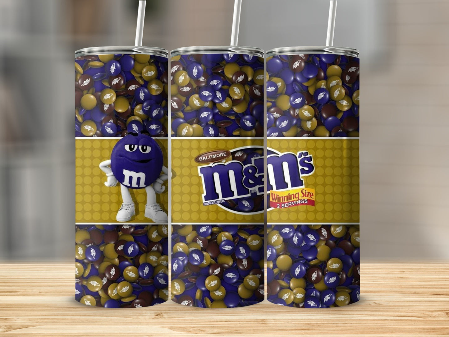 Baltimore Ravens M&Ms Winning Size Patterned Tumblers