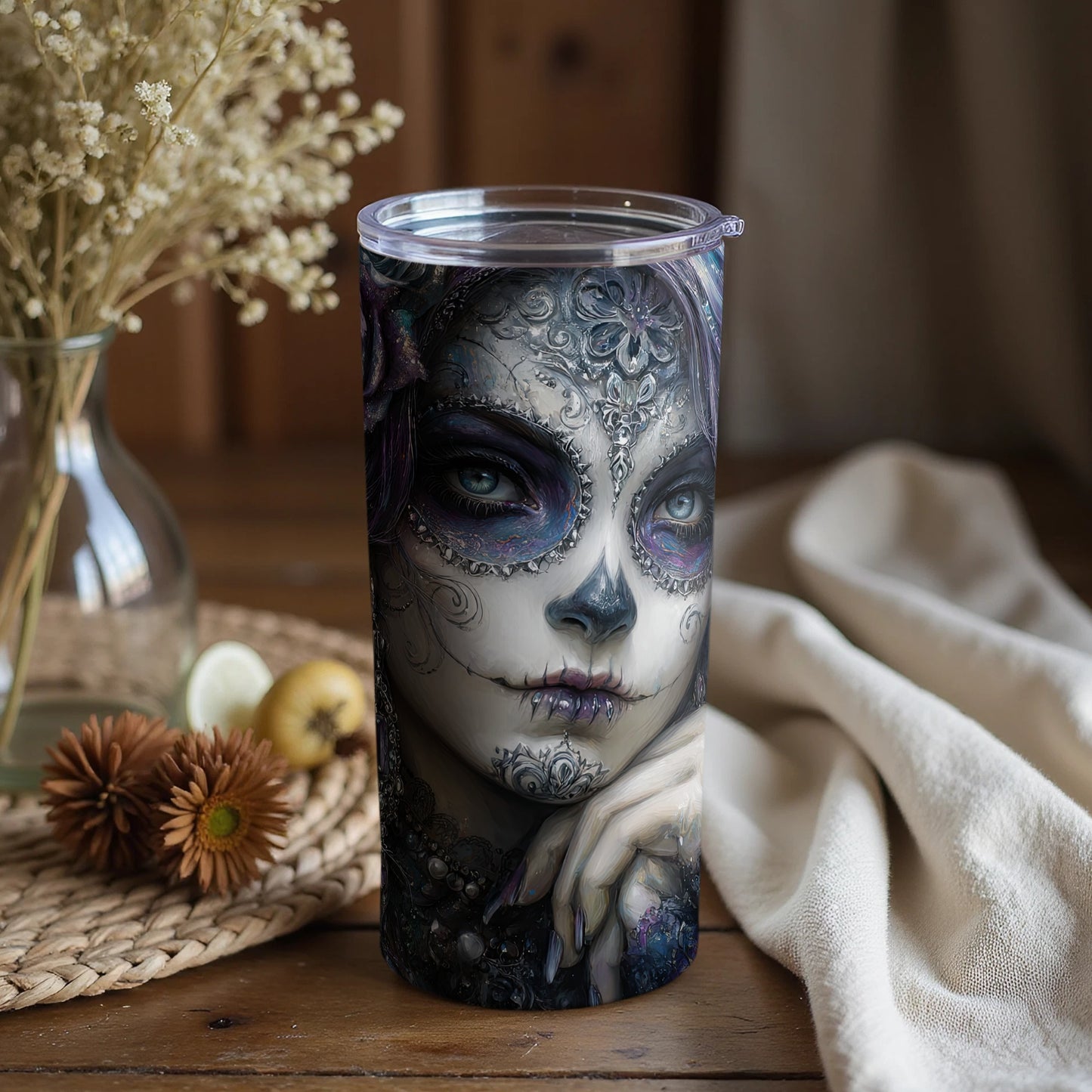 Intricately Designed Day of the Dead Insulated Tumbler