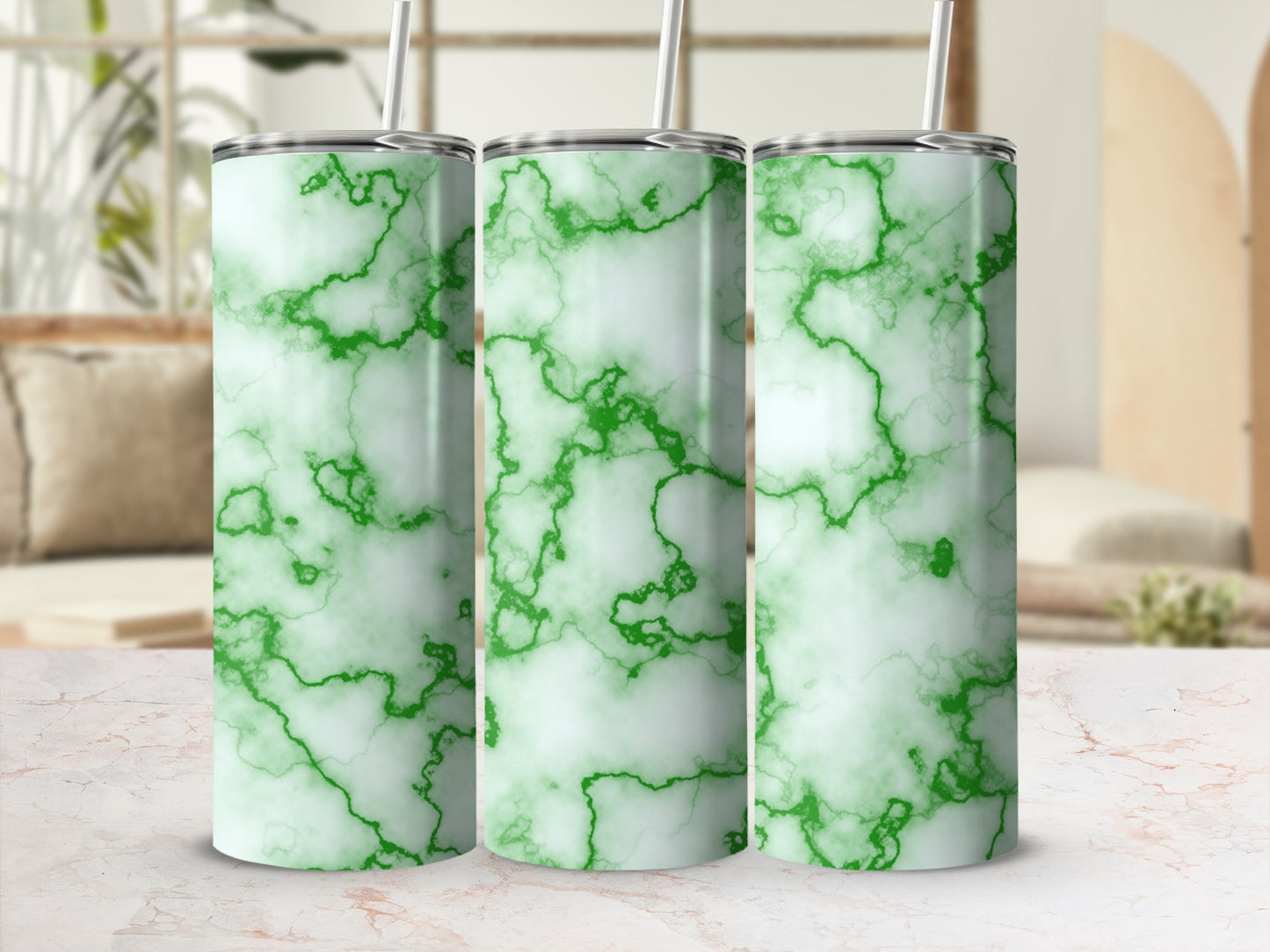 Green Marble Pattern Elegant Slim Tumbler product type