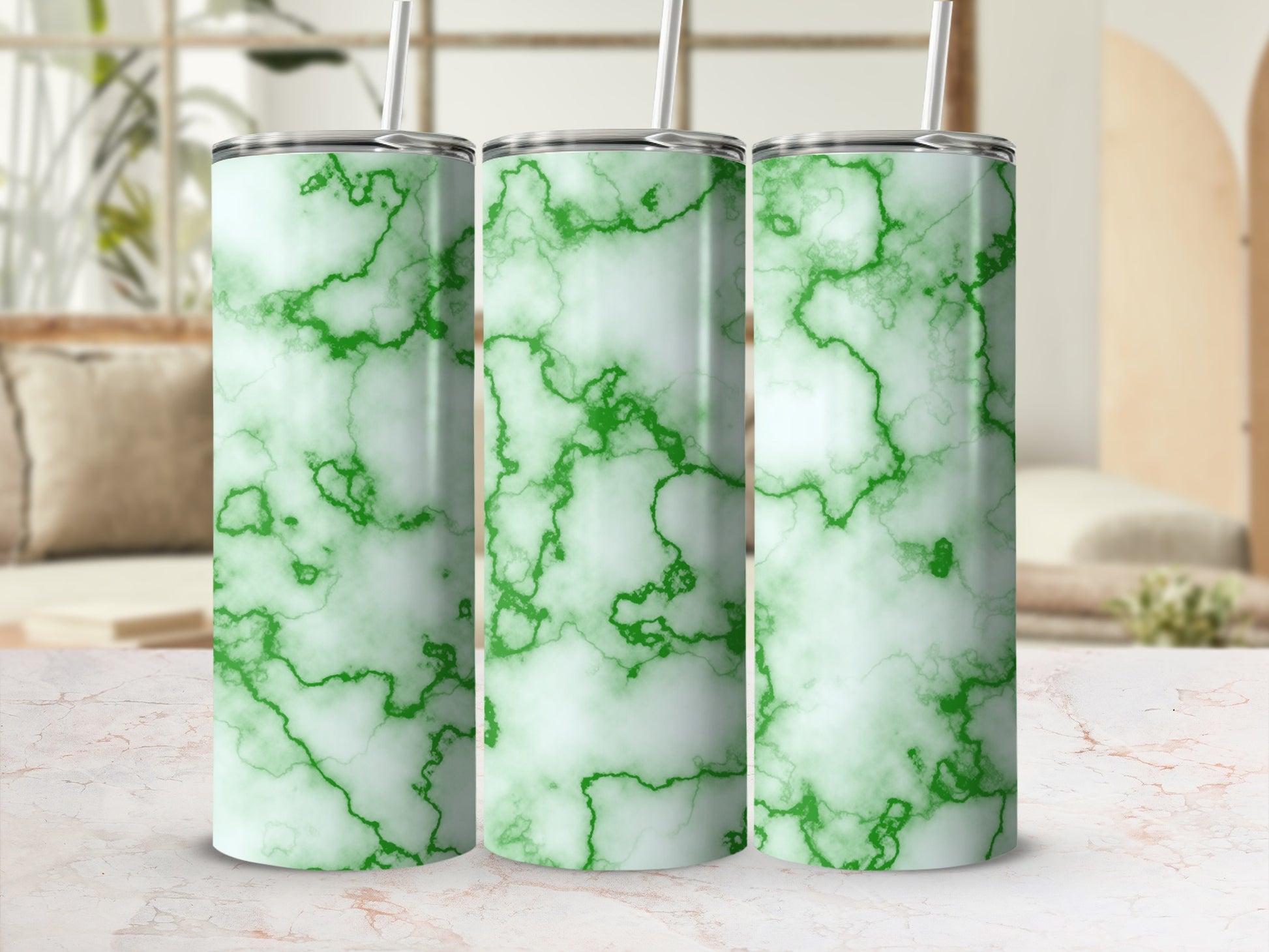 Green Marble Pattern Elegant Slim Tumbler product type