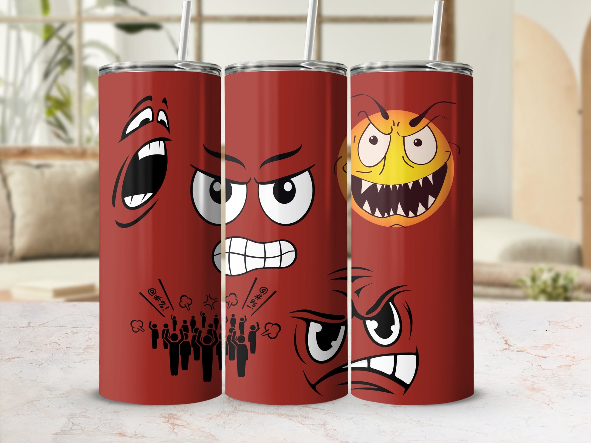 Funny Emoji Designs Insulated Tumbler Flask
