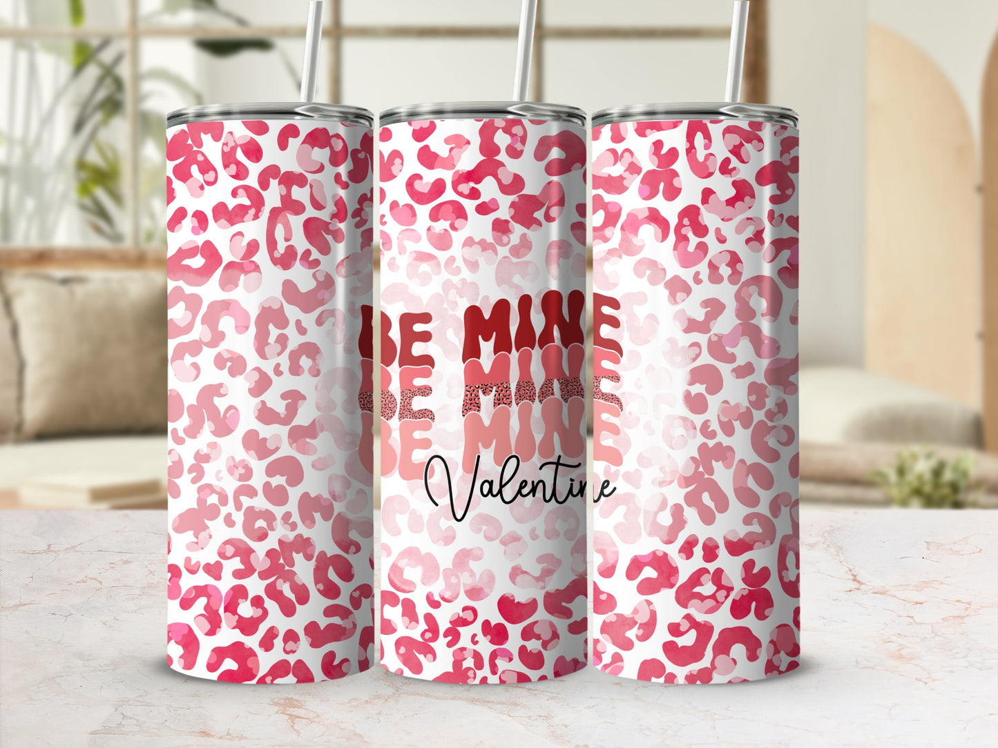 Valentine's Day Leopard Print Insulated Tumbler Cup