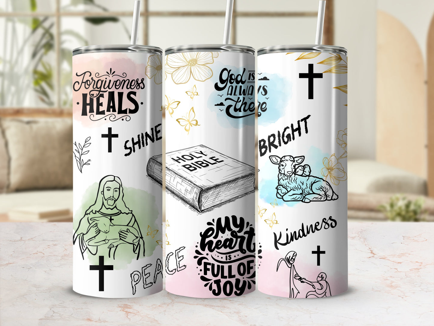 Inspirational Religious Quotes Stainless Steel Tumbler