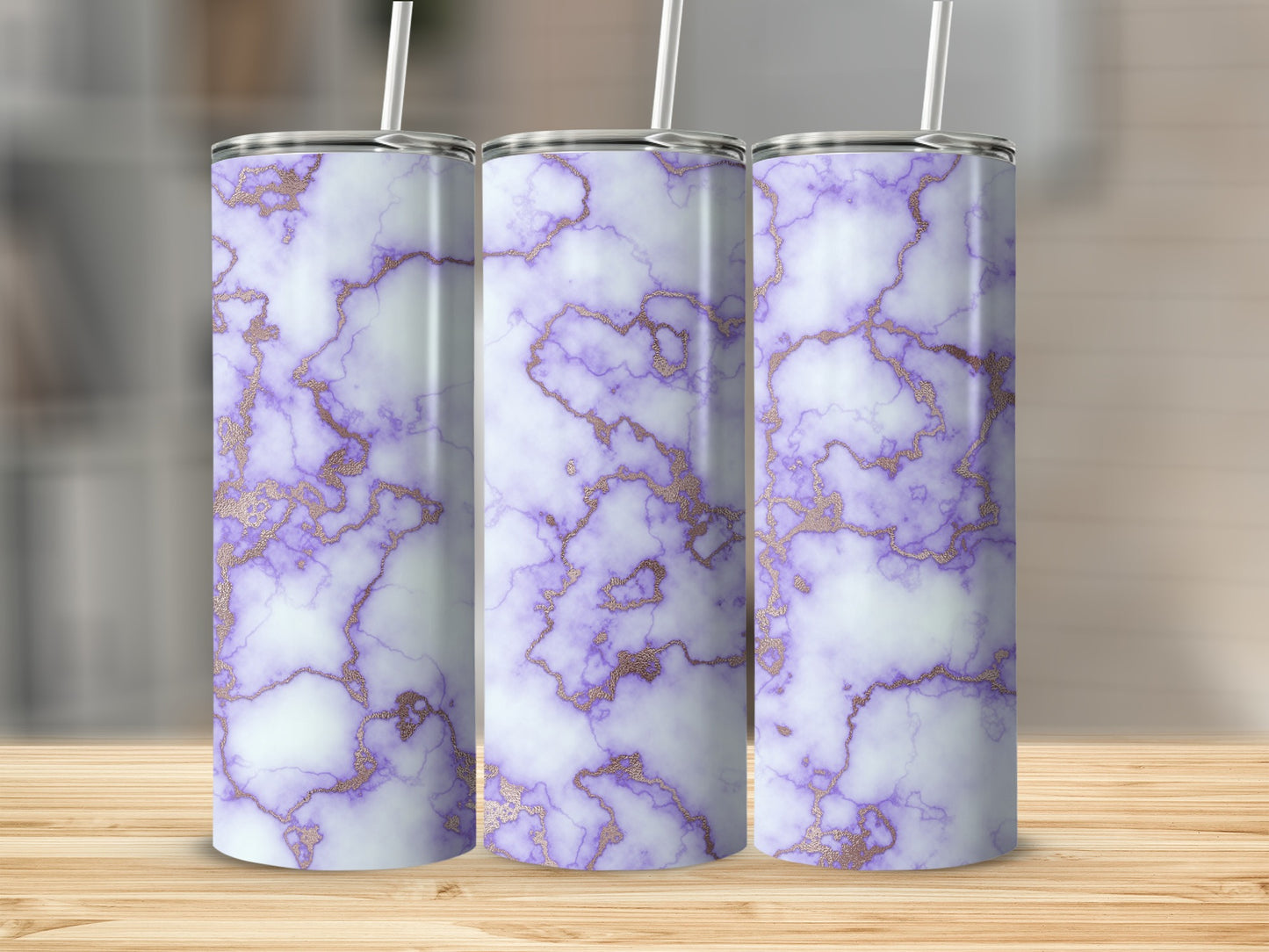 Purple and Gold Marble Design For Your Everyday Tumblers