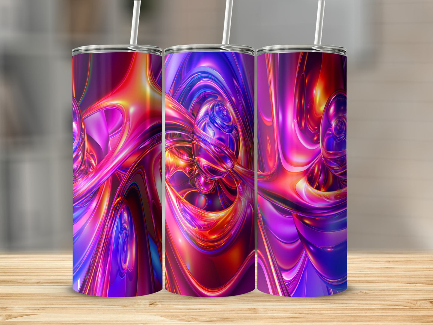 Abstract Composition Pink Purple Orange Color Gradient Tumblers