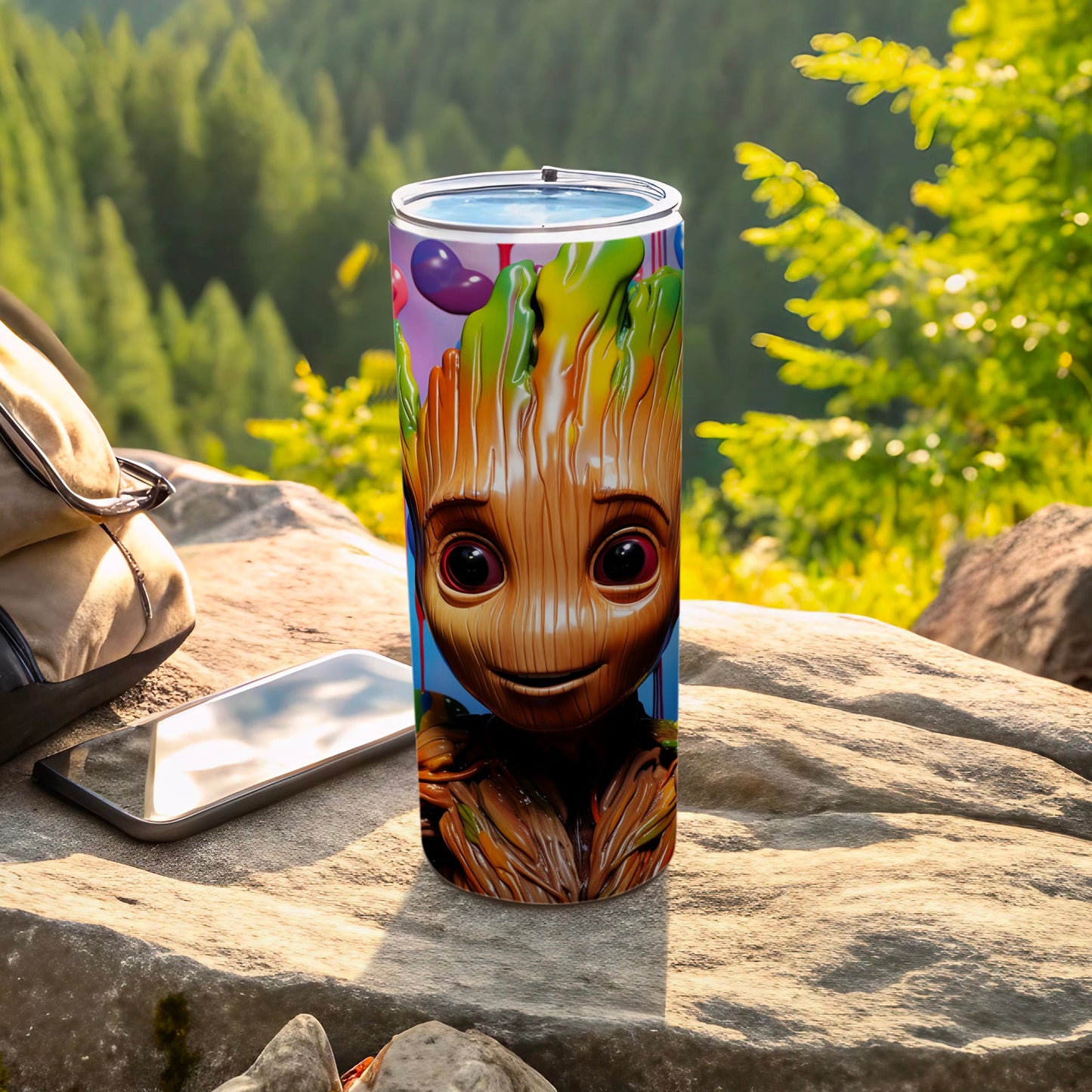 Adorable Groot Character Design Insulated Tumbler Cup