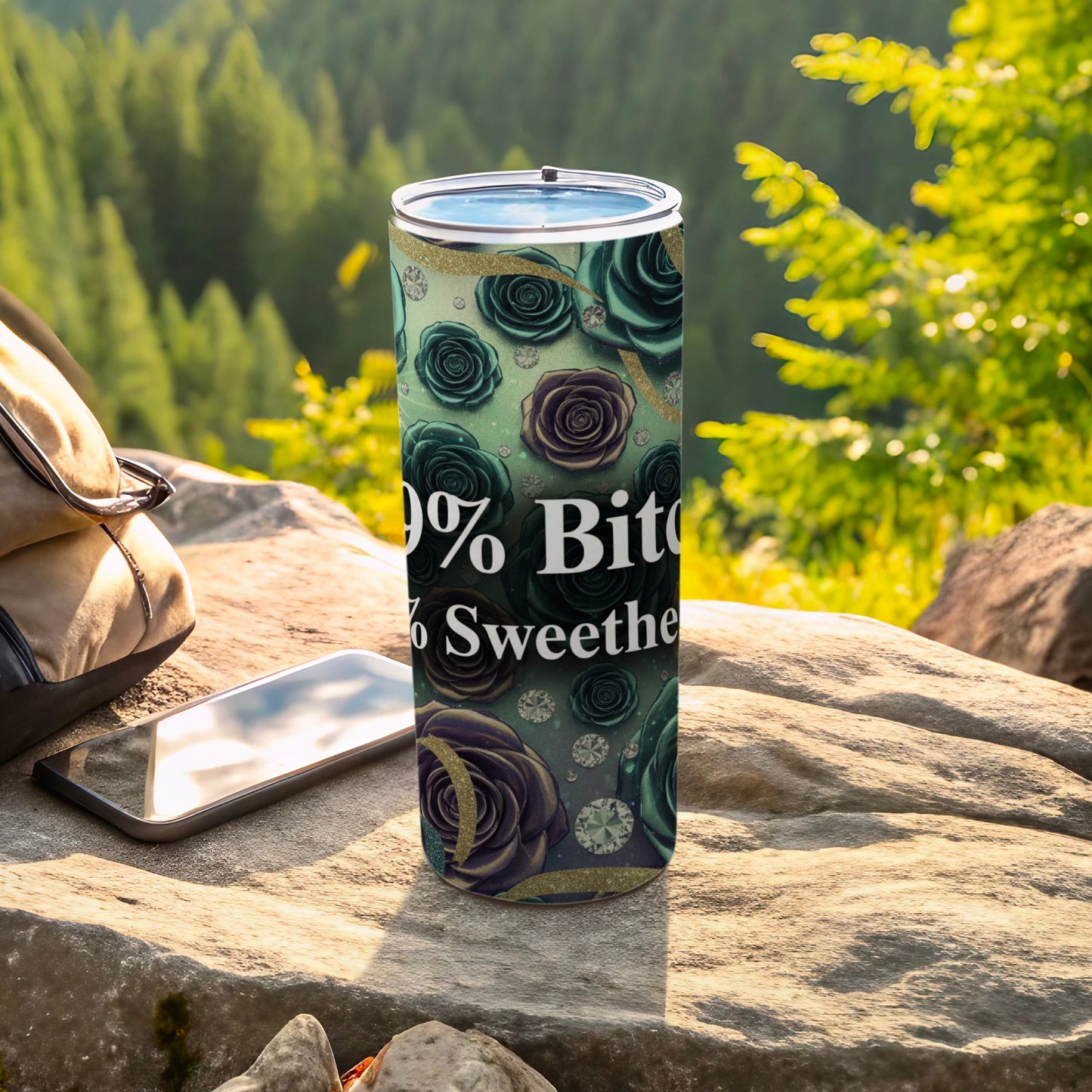 Floral Insulated Tumbler with Funny Quote Design