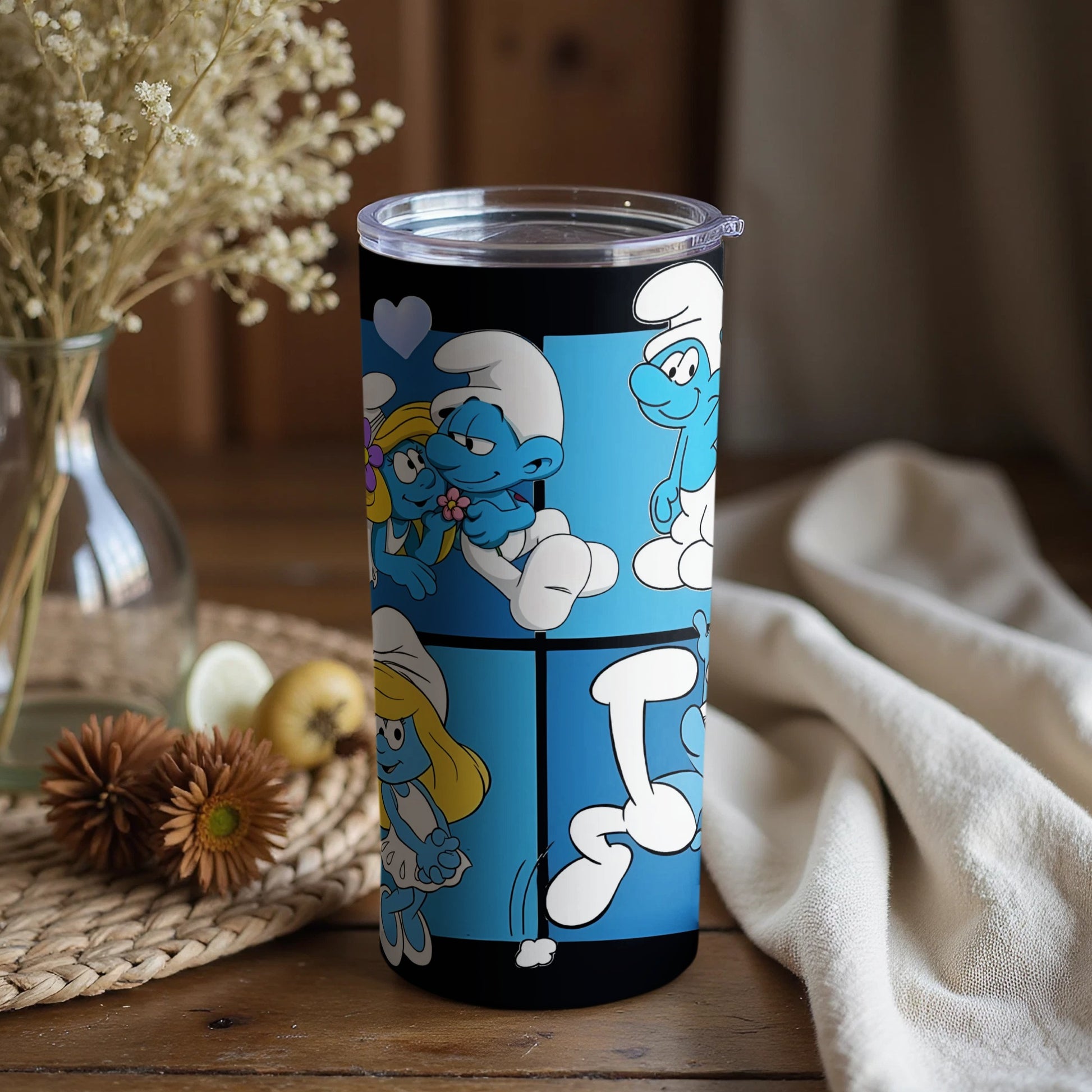 Cute Cartoon Character Blue Design Drinkware