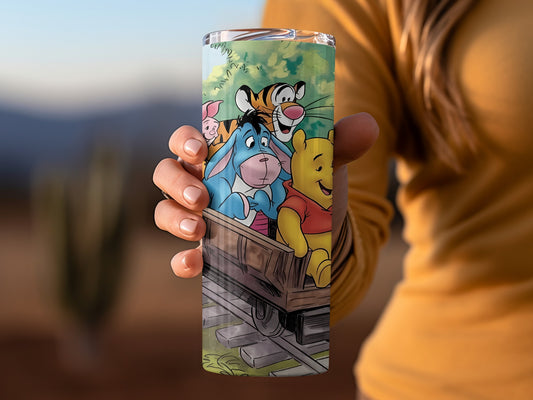 Winnie the Pooh and Friends on Train Ride Design Tumblers