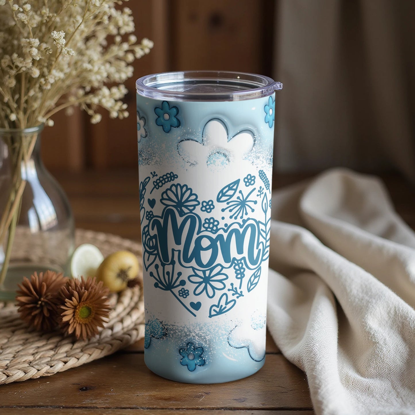 Floral Heart Mom Design Tumbler for Best Gift Choice