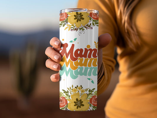 Colorful Floral Mam Design Tumbler for Drinks