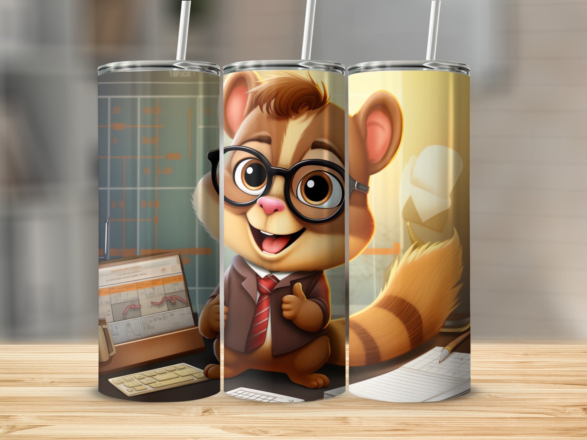 Chipmunk Boss Glasses Suit Thumbs Up Office Desk product type