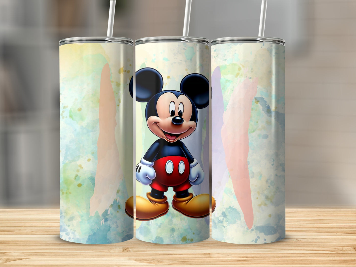 Watercolor Mickey Mouse Tumbler with Straw product