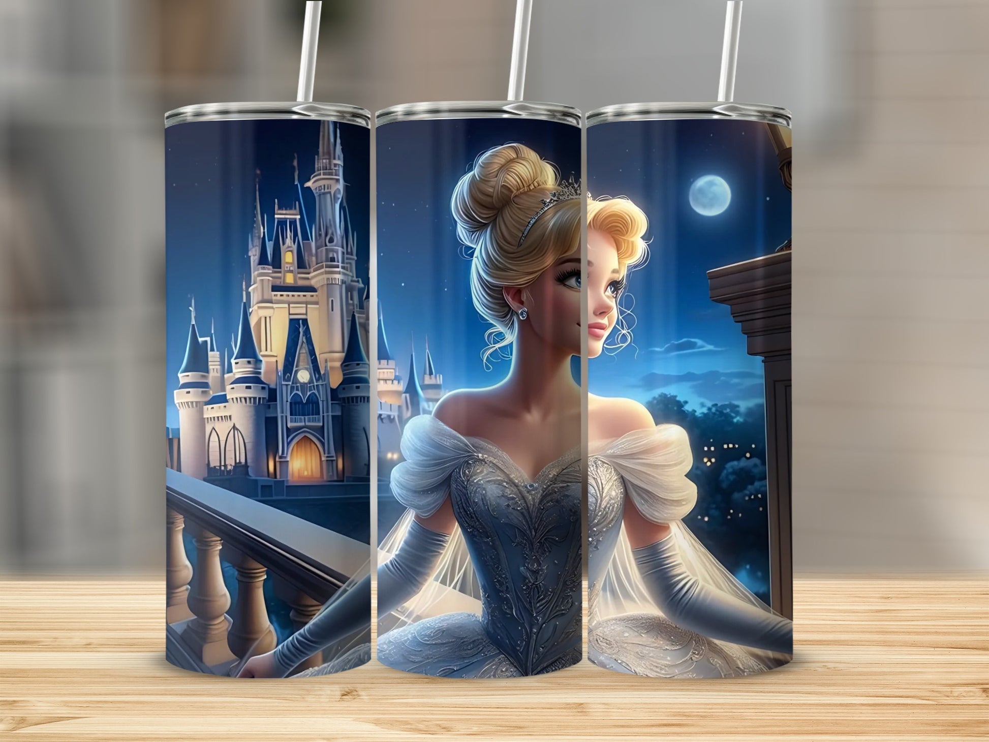 Princess and Castle Night Scene Insulated Tumbler
