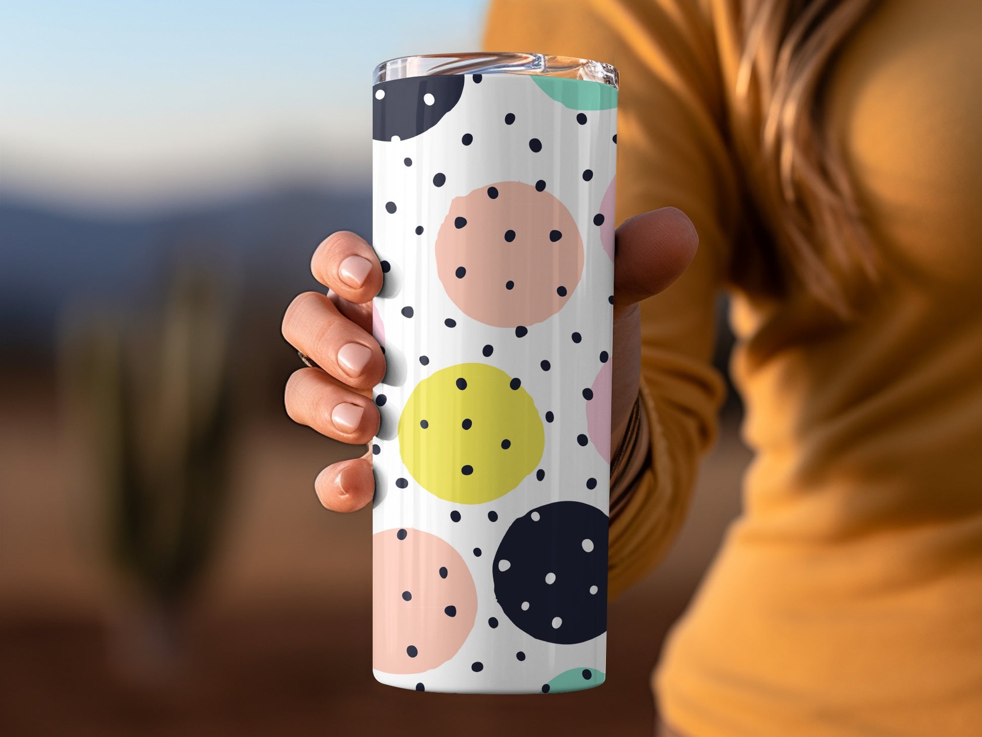 Colorful Polka Dot Design Tumbler Drinking Cup